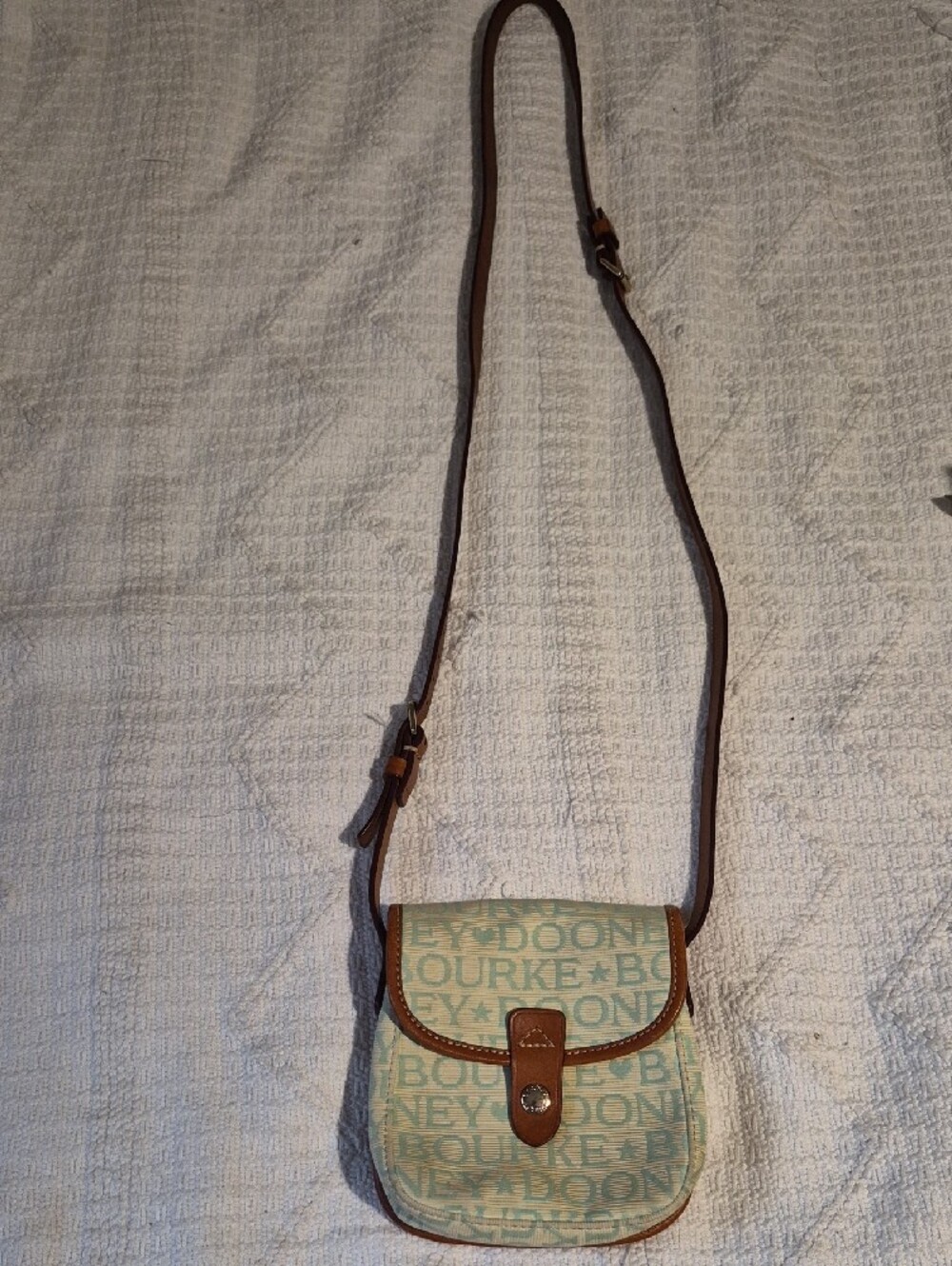 Vintage Dooney & Bourke Mint Doodle Monogram Mini Crossbody Bag - Picture 2 of 13